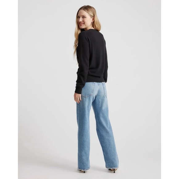 Quince XL Mongolian Cashmere Crewneck Sweater Black NWT - Picture 6 of 9